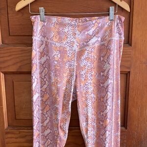 NWT Adidas Leggings Pink Snake Print Sz L